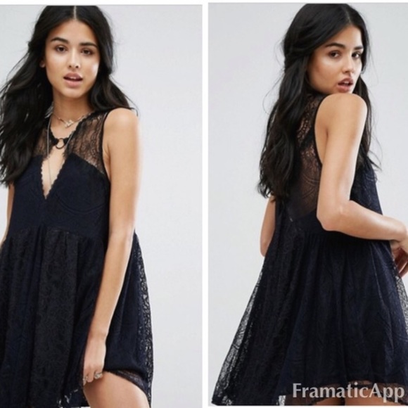 Free People - Don’t You Dare Lace Shift Dress - Picture 1 of 7